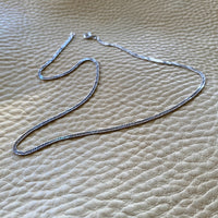 vintage 18k italian white gold curb link chain necklace 16inch