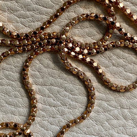 Long length Honeycomb link necklace - Italian vintage - 18k gold, 28 inch length