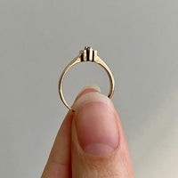 Art deco style vintage diamond ring in solid 14k gold - ring size 6