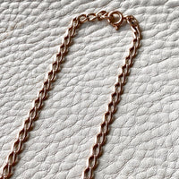 Rose gold vintage curb link necklace 19 inch length