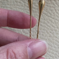 Two 18k gold droplet scarf or hat pins - Sweden 1920s