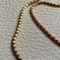 Long length Honeycomb link necklace - Italian vintage - 18k gold, 28 inch length