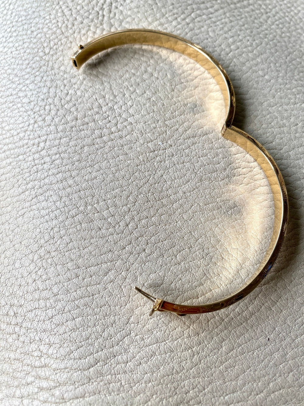 vintage Danish 14k gold bangle bracelet with high polish face