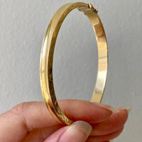 vintage Danish 14k gold bangle bracelet with high polish face