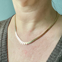 Vintage Danish 14k gold cleopatra link necklace 17 inch length