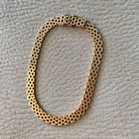 1954 Silky brick link 18k solid gold bracelet - Stockholm, Sweden Swedish vintage from 1954, 18K gold, 7.25 inch inside circumference, hidden box clasp, fully hallmarked. This bracelet moves like liquid gold. The link type is called a brick link in that the individual solid gold links are stacked in alternating straight lines, like bricks in a wall. Links are flat and the most comfortable to wear.