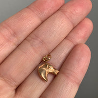 18k gold Swedish vintage charm or pendant - Horse head