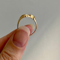 vintage 14k gold bjorn weckstrom brutalist style ring size 8.25
