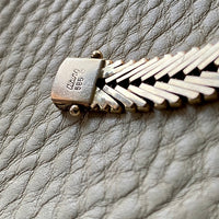 14k gold danish vintage geneva link bracelet made by Aage Albing 1969-1989