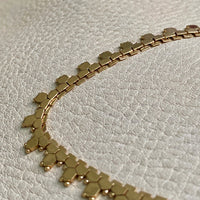 Filippini brothers 18k gold vintage italian necklace. Flat hexagon link 16.5 inches