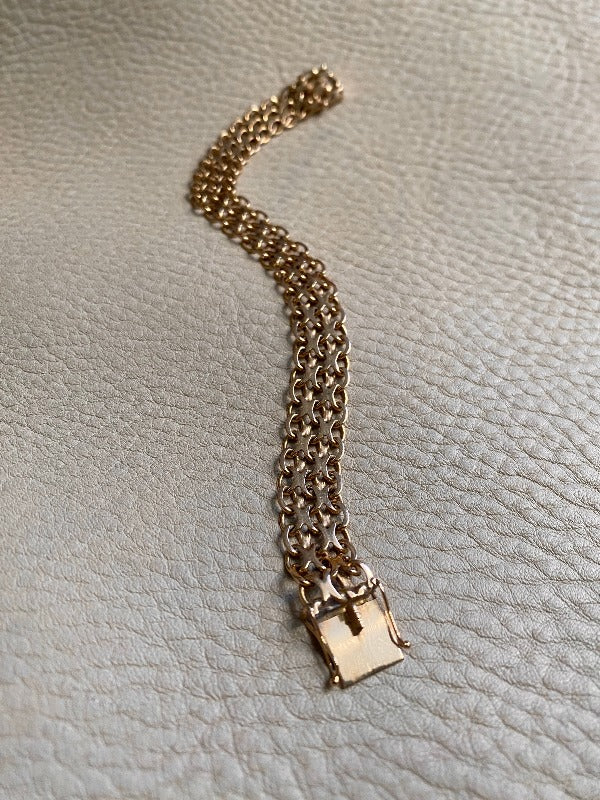 Gorgeous 1968 x-link 18k solid gold bracelet - Hägersten, Sweden - 7.5 inch length