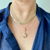Stunning 14k gold Danish vintage brick link necklace