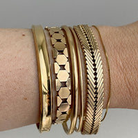 Scandinavian vintage 14k Gold tubular bangle