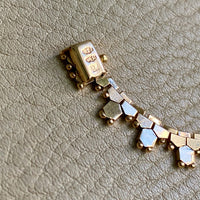 Filippini brothers 18k gold vintage italian necklace. Flat hexagon link 16.5 inches