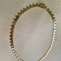 Filippini brothers 18k gold vintage italian necklace. Flat hexagon link 16.5 inches. Bottom view