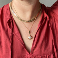 rare 18k gold Danish vintage geneva link necklace 16.5 inch length