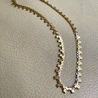 Filippini brothers 18k gold vintage italian necklace. Flat hexagon link 16.5 inches