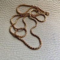 Long length Honeycomb link necklace - Italian vintage - 18k gold, 28 inch length