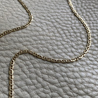 Elegant Flat Mariner Link necklace in solid 14k yellow gold - 20.5 inches long