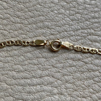 Elegant Flat Mariner Link necklace in solid 14k yellow gold - 20.5 inches long