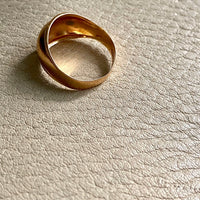 Swedish vintage 1976 cigar band ring in solid 18k gold - ring size 7.75