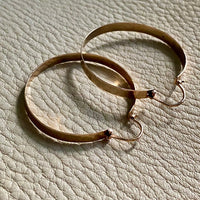 Handmade 14k rose gold hoop earrings - 1.5 inch diameter hoops