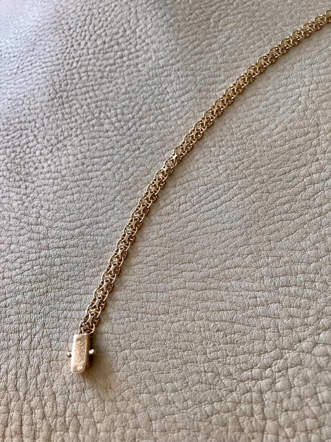 Vintage Swedish 18k gold bracelet x-link with bars - Köping, Sweden