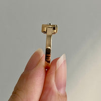 Art deco style vintage diamond ring in solid 14k gold - ring size 6