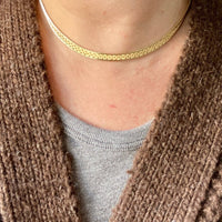 Vintage Danish 14k gold Geneva link necklace variation 15.75 inch length