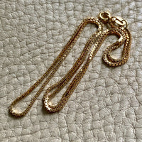 Vintage Italian box link gold chain necklace - 16inches of 18k gold