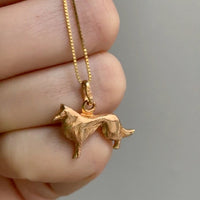 18k gold Swedish vintage charm or pendant - Dog