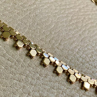 Filippini brothers 18k gold vintage italian necklace. Flat hexagon link 16.5 inches