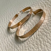 Handmade 14k rose gold hoop earrings - 1.5 inch diameter hoops
