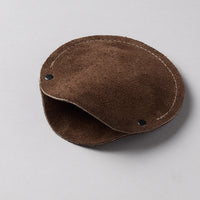 Chocolate brown suede circular cable case