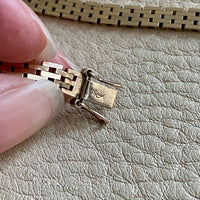 Stunning 14k gold Danish vintage brick link necklace Hallmark HCK