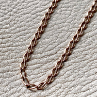 Rose gold vintage curb link necklace 19 inch length