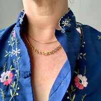Vintage Italian box link gold chain necklace - 16inches of 18k gold