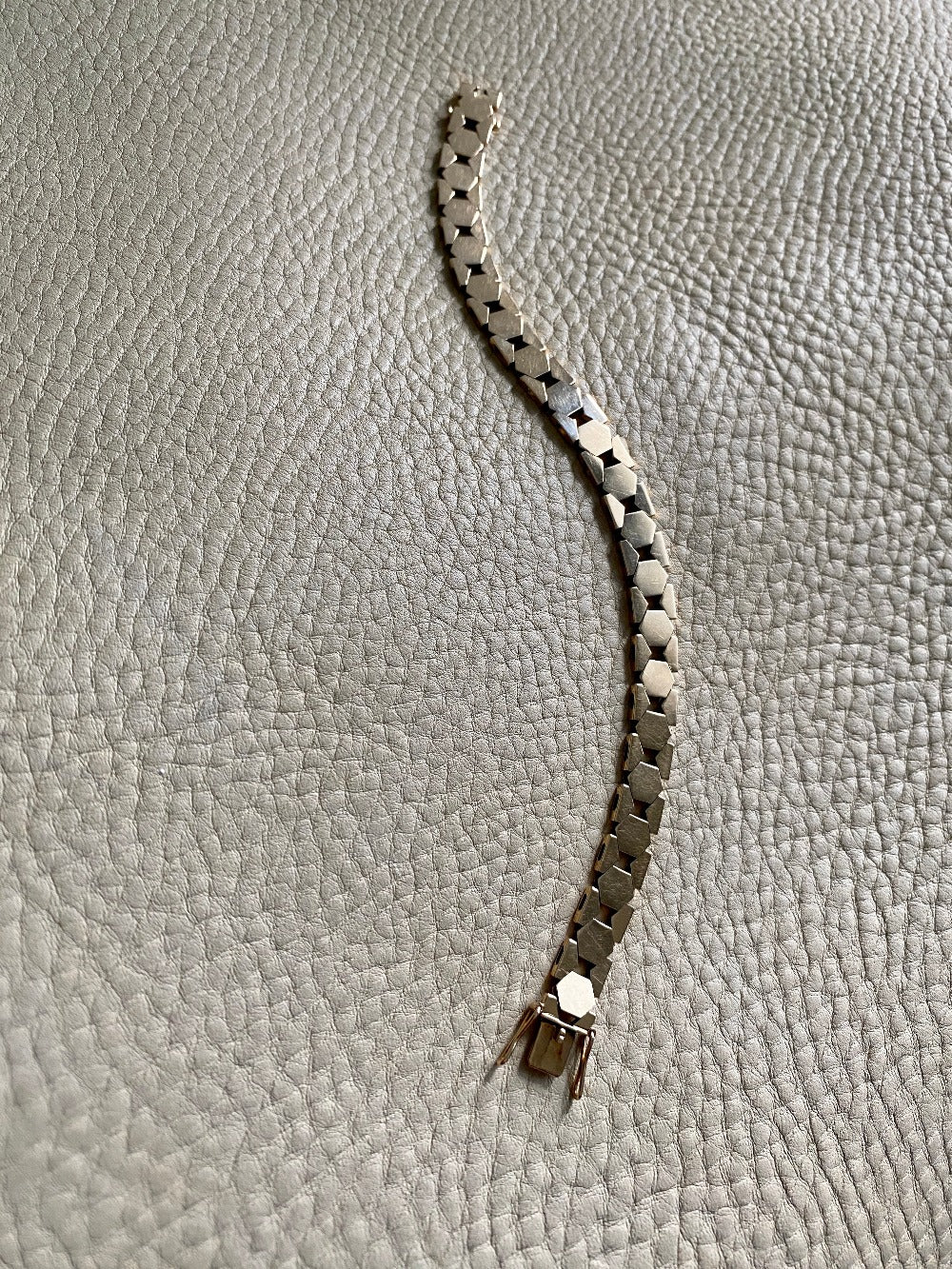 1960s/70s Danish Hexagon link 16g of 14k solid gold bracelet - 7.25 inch length