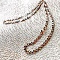 Rose gold vintage curb link necklace 19 inch length