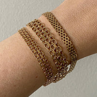 Vintage Swedish solid 18k gold x link bracelet with hidden box clasp