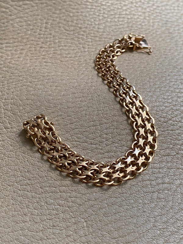Gorgeous 1968 x-link 18k solid gold bracelet - Hägersten, Sweden - 7.5 inch length