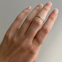 18k gold ring - Scandinavian vintage double strand twist- size 5