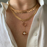 15.9g Swedish gold necklace - Graduated x-link solid 18k gold - 1960