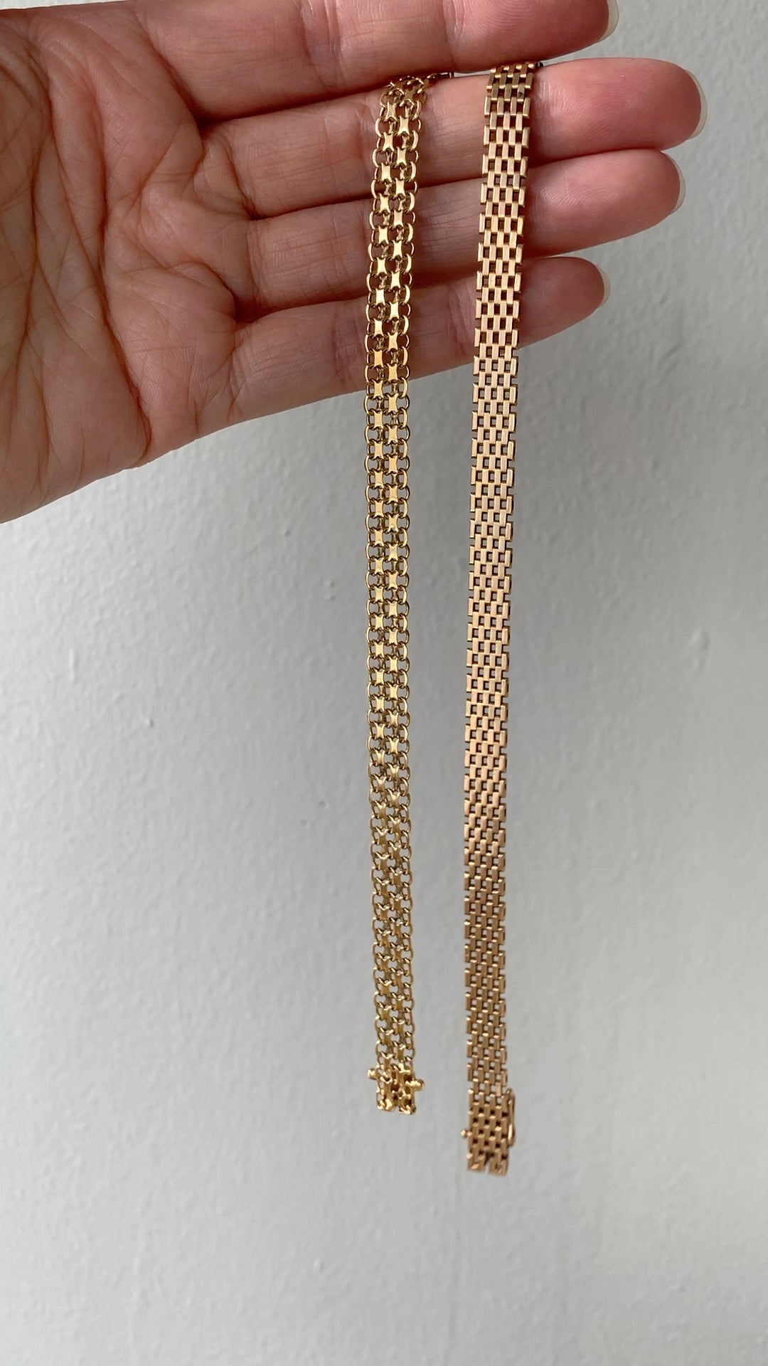 1959 Slinky brick link 18k solid gold bracelet