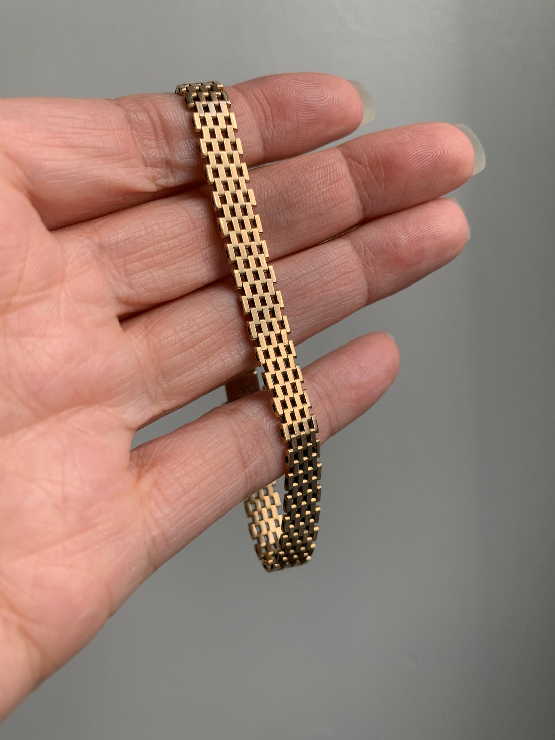 1959 Slinky brick link 18k solid gold bracelet