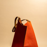 Wedge bag - Papaya orange leather