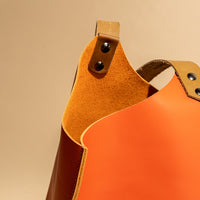 Wedge bag - Papaya orange leather