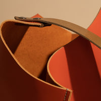 Wedge bag - Papaya orange leather