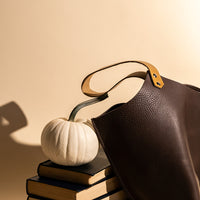 Wedge bag - Dark Chocolate bull hide