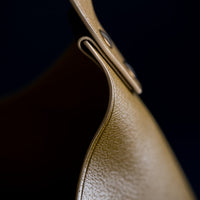 Wedge handbag - French goat leather in Antique Gold - Luxury edition *01